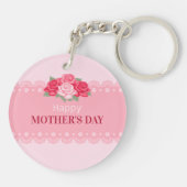 Porte-clés Porte - clé heureux floral élégant du jour de mère (Dos)