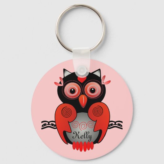 Porte-clés Porte - clé hibou avec nom (Recto)