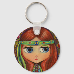 Porte-clés Porte - clé hippie de poupée de paix