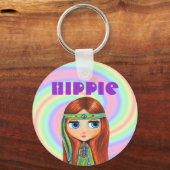 Porte-clés Porte - clé hippie fille (Recto)