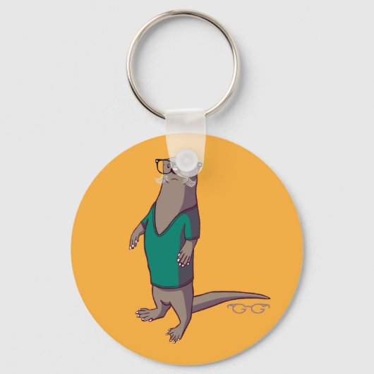 Porte-clés Porte - clé Hipster Otter (sans texte) (Recto)