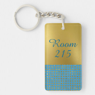 Porte-clés Porte - clé hôtelier chic Gold et Turquoise