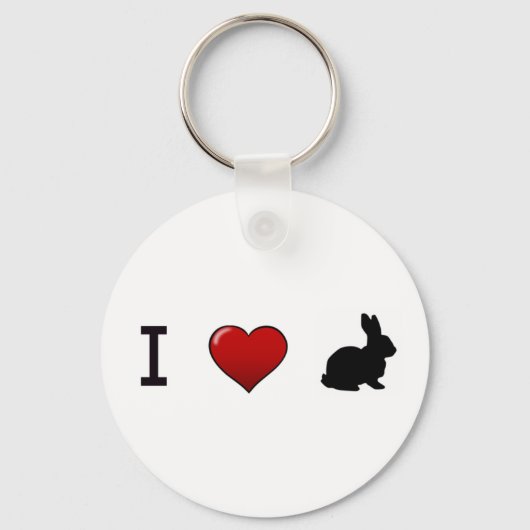 Porte-clés porte - clé "I Love Rabbits" (Recto)