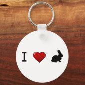 Porte-clés porte - clé "I Love Rabbits" (Recto)