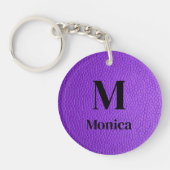 Porte-clés Porte - clé initial du monogramme violet (Devant)