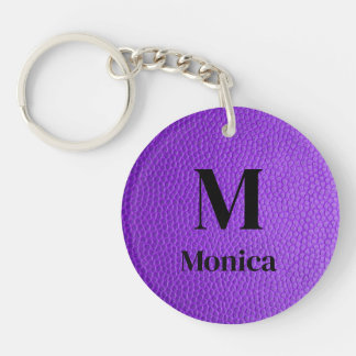 Porte-clés Porte - clé initial du monogramme violet