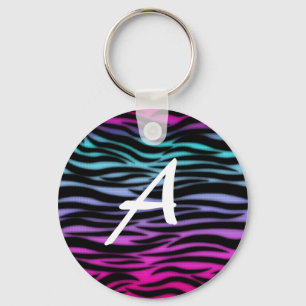 Porte-clés Porte - clé initial du poster de animal coloré