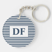 Porte-clés Porte - clé initial personnalisé Bleu/Blancs (Dos)