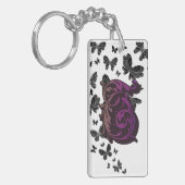 Porte-clés Porte - clé initial Purple T - Calligraphie avec B (Devant gauche)