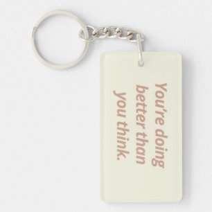 Porte-clés Porte - clé Inspirationnel double face Beige et