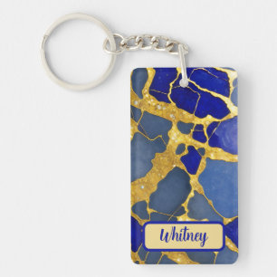 Porte-clés Porte - clé inspiré de la quartz de Dumortierite (