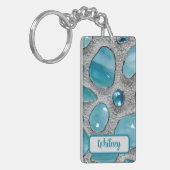 Porte-clés Porte - clé inspiré de l'eau et de l'argent (05) (Devant gauche)