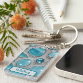 Porte-clés Porte - clé inspiré de l'eau et de l'argent (05) (Devant droit)