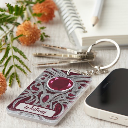 Porte-clés Porte - clé inspiré Ruby et Argent (01) (Devant droit)