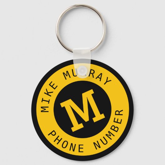 Porte-clés Porte - clé jaune avec monogramme (Recto)