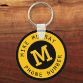 Porte-clés Porte - clé jaune avec monogramme (Recto)
