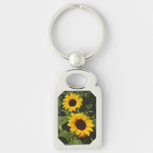 Porte-clés Porte - clé jaune de conception de tournesol