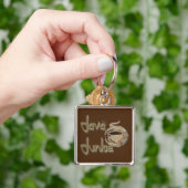 Porte-clés Porte - clé Java Junkie pour les amateurs de café (main)