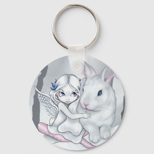 Porte-clés porte - clé "Lapin de Neige" (Recto)