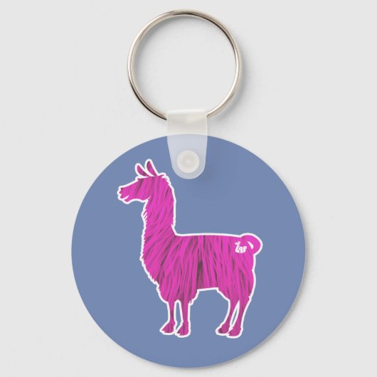 Porte-clés Porte - clé Llama en fleur rose (Recto)
