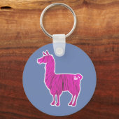 Porte-clés Porte - clé Llama en fleur rose (Recto)