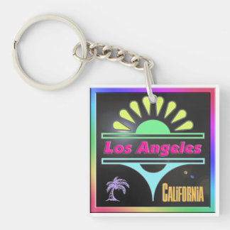 Porte-clés porte - clé "Los Angeles Colorful Black Arrière -