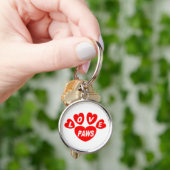 Porte-clés Porte - clé Love Paws Coeurs Rouge (main)