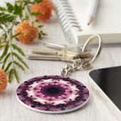 Porte-clés Porte - clé Mandala rose et violet (Côté)