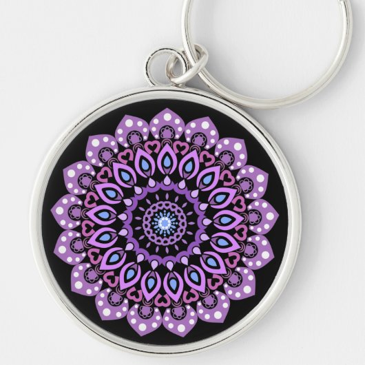Porte-clés Porte - clé Mandala Violet Et Bleu (Devant)