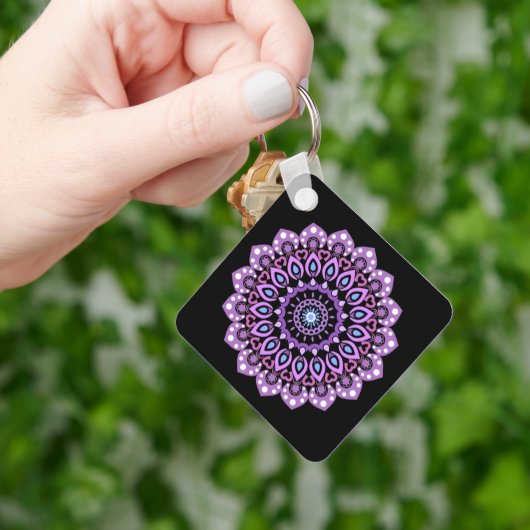 Porte-clés Porte - clé Mandala Violet Et Bleu (main)
