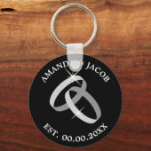 Porte-clés porte - clé mariage avec date et nom du couple (Recto)