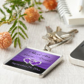 Porte-clés Porte - clé Mariage de Coeurs violets, noirs (Côté)
