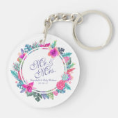 Porte-clés Porte - clé Mariage floral tropical personnalisé (Dos)