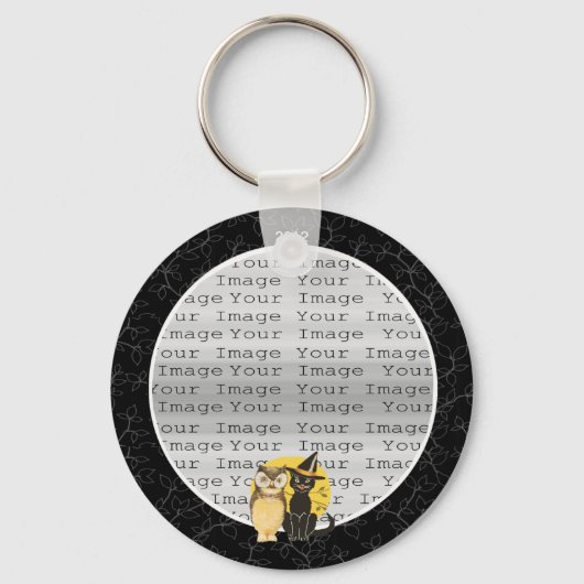 Porte-clés Porte - clé Mariage Halloween Chat & Owl (Recto)