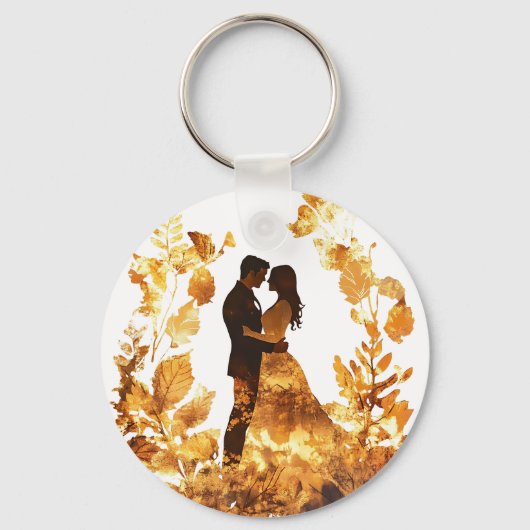 Porte-clés Porte - clé Mariage Rustique d'automne (Recto)