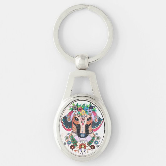 Porte-clés Porte - clé métallique Dachshund (Devant)