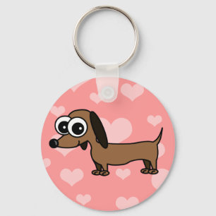 Porte-clés Porte - clé mignon Dachshund - rose