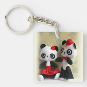 Porte-clés Porte - clé mignon de couples d'ours panda