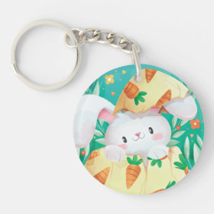 Porte-clés Porte - clé mignon de l'aquarelle   de lapin de