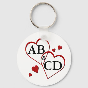 Porte-clés Porte - clé Modèle à deux coeurs