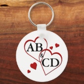Porte-clés Porte - clé Modèle à deux coeurs (Recto)
