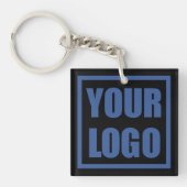 Porte-clés Porte - clé Modèle de logo double face noir (Devant)