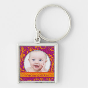 Porte-clés Porte - clé Modèle photo Pink Orange Floral Baby