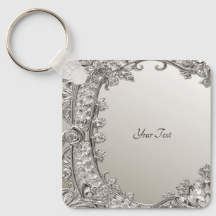 Porte-clés Porte - clé moderne orné d'argent