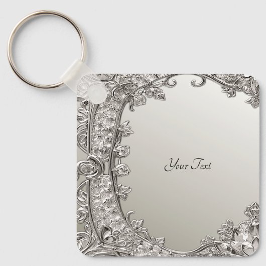 Porte-clés Porte - clé moderne orné d'argent (Recto)