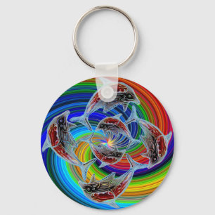 Porte-clés porte - clé mondial de dauphins d'Imaginaire