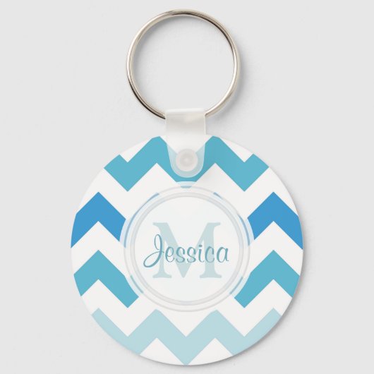 Porte-clés Porte - clé Monogram Sea Blue Chevron (Recto)