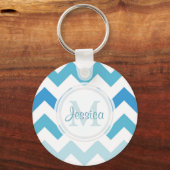 Porte-clés Porte - clé Monogram Sea Blue Chevron (Recto)