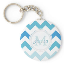 Porte - clé Monogram Sea Blue Chevron