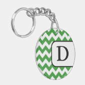 Porte-clés Porte - clé Monogramme Acrylique Chevron Vert (Devant gauche)